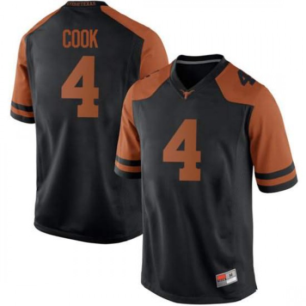 Men Texas Longhorns #4 Anthony Cook Replica Embroidery Jersey Black
